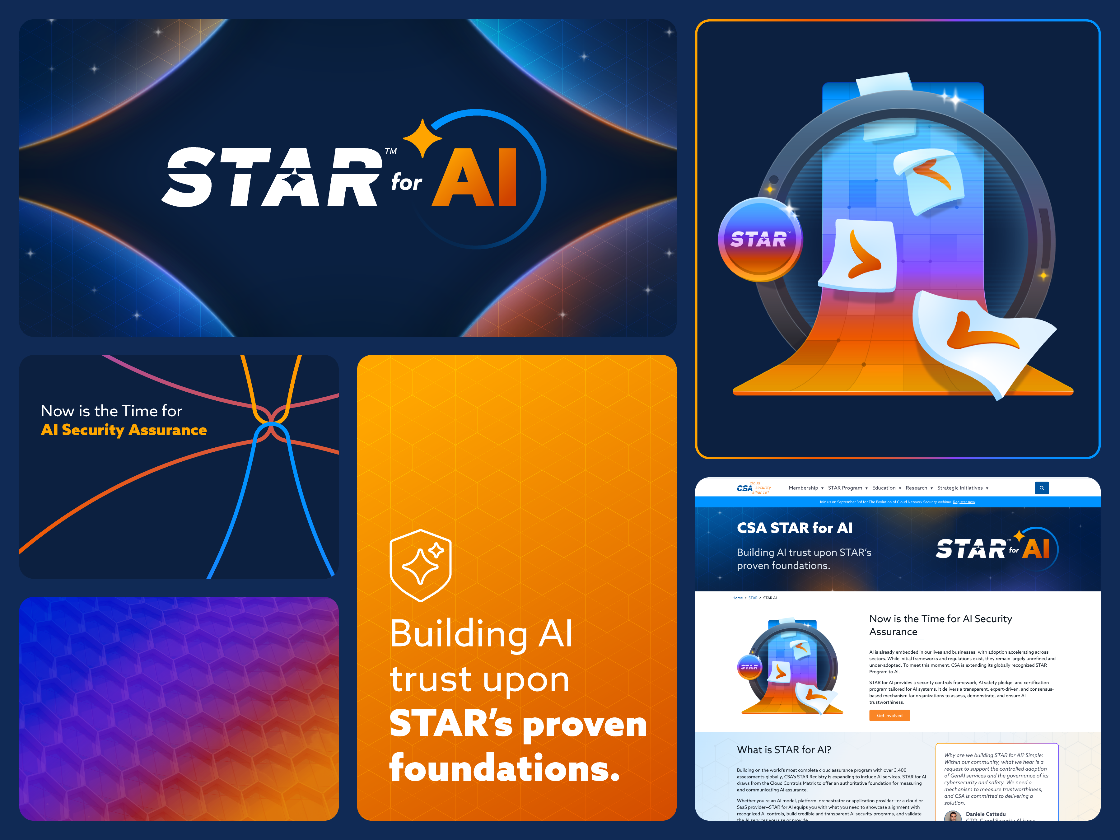 STAR for AI ai assurance brand identity branding compliance creative direction cybersecurity illustration security star ui web design