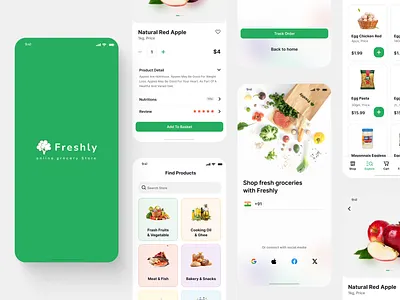Freshly – Your Daily Dose of Freshness app design ecommerce figma graphic design typography ui ux