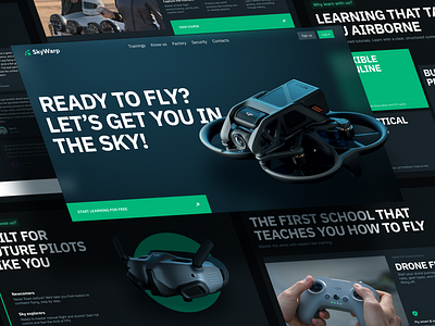 Landing Page for Drone Education Community course drone dronepilot education platform elearning landing page learning online education online learning skills web web design