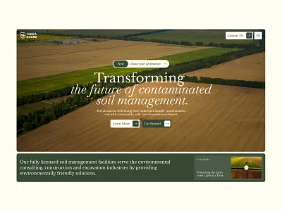 Soil Management Landing page landingpage portfolio soilmanagement sustainabledesign ui uidesign webdesign