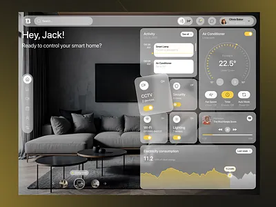 Smart Home Dashboard Design dashboard home automation home monitoring remote control smart devices smart home smart home app smart home dashboard startup ui ux webdesign