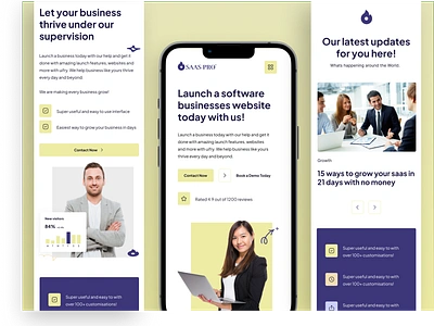 SAAS PRO - Landing Page [Responsive] 3d animation branding design designidea graphic design illustration landing page logo mobile app design motion graphics rakibuixd reaserch saas trend ui ui kit uiux ux vector