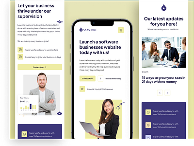 SAAS PRO - Landing Page [Responsive] 3d animation branding design designidea graphic design illustration landing page logo mobile app design motion graphics rakibuixd reaserch saas trend ui ui kit uiux ux vector