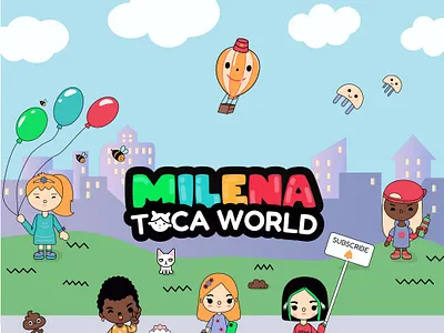 YouTube Kids Banner – Toca Boca Style branding cartoon character design children illustration concept art flat illustration illustration kidsdesign tocaboca banner youtube banner