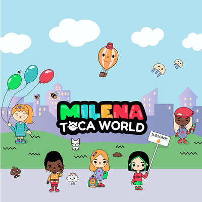 YouTube Kids Banner – Toca Boca Style branding cartoon character design children illustration concept art flat illustration illustration kidsdesign tocaboca banner youtube banner