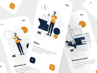 Onboarding screens app design graphic design illustration intro onboarding ui ux