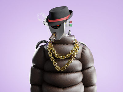 Gangster Robot 3d 3dart art artist character creative design digital digital fashion fashion gangster graphic design illustration metaverse nft photoshop render robot ui web3