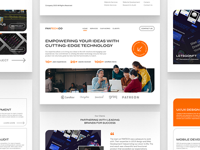 PANTECH.CO - Company Profile Landing Page agency branding business business web clean company company landing page company profile corporate design landing page marketing product design profile services ui uiux ux web design website