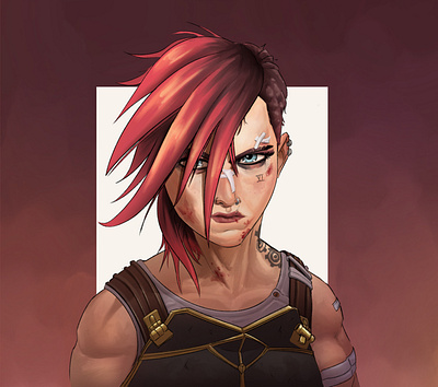 VI arcane cartoon cartoon illustration cartooning character design design fortiche illustration portrait procreate riot riot games vi