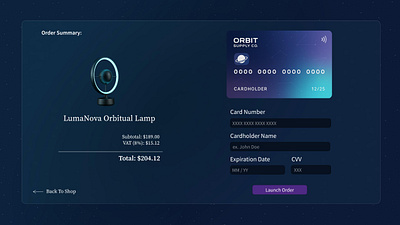 Concept Credit Card Checkout - ORBIT checkout page concept daily ui ui design web design