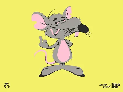 Rat Mascot character design design graphics illustration mascot middle finger rat t shirt design tee design vector vector design