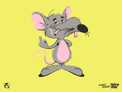 Rat Mascot character design design graphics illustration mascot middle finger rat t shirt design tee design vector vector design