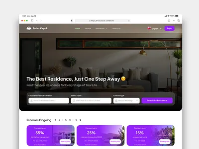 Pulau Kapuk - Website Booking Residence Tablet Version figma landing page landing page design ui ui design ui designer uiux uiux design uiux designer ux ux design ux designer web design web designer website booking website booking hotel