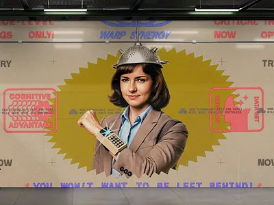 How I sleep at night in the Age of AI ai collage cyborg industrial retro futurism stamps textured tin hat ui