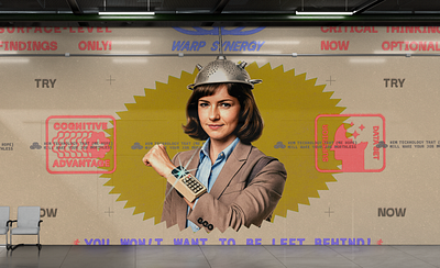 How I sleep at night in the Age of AI ai collage cyborg industrial retro futurism stamps textured tin hat ui