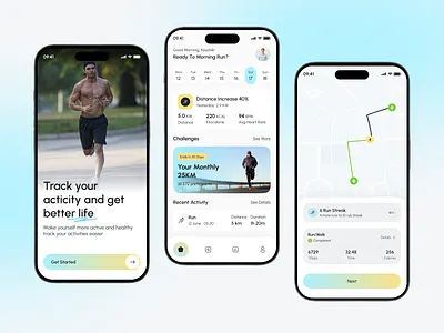Fitness Tracker Mobile App activities app exercises fitness gym health health tracker mobile app running sport ui uiux workout