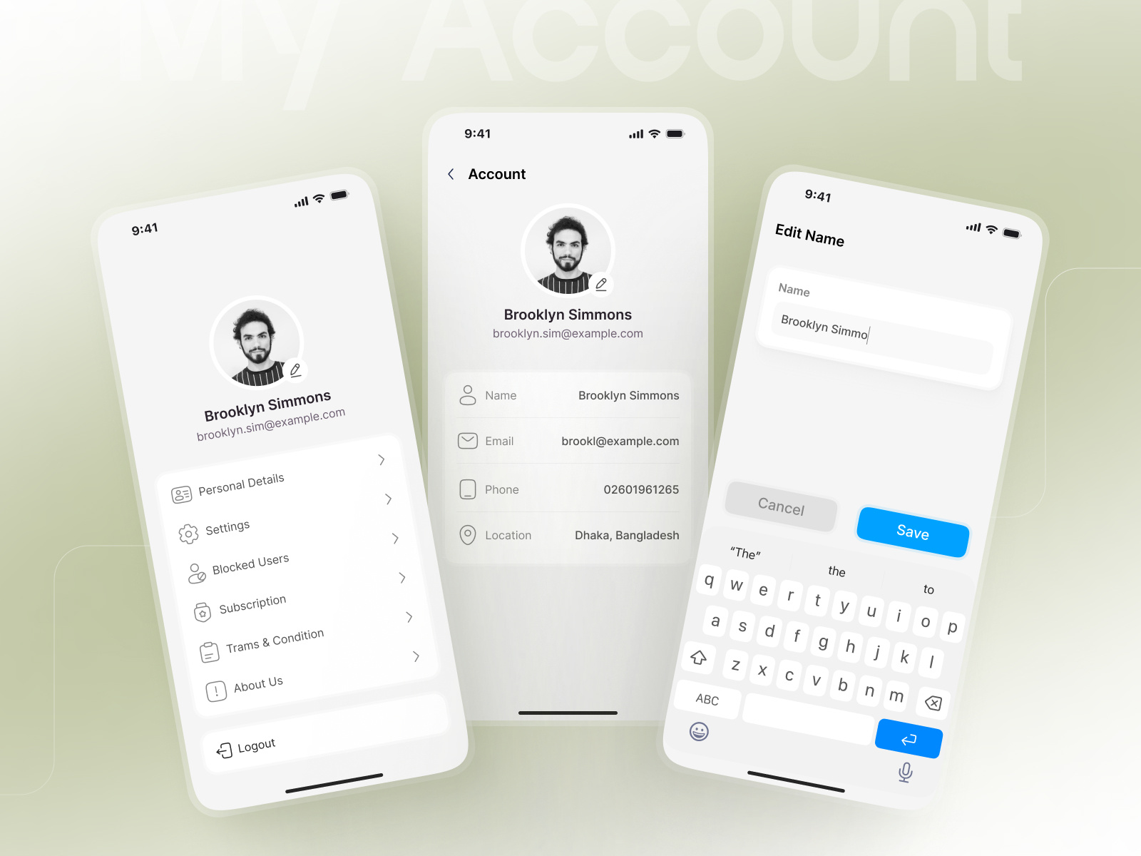 My Account | Profile Setup | Settings account settings amy account edit app design design iso app design mobile application my account my account flow profile profile edit profile flow profile setup ui ui design uxui design web design website design