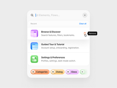 Search modal 🔎 buttons clean dashboard filter hover hover effect minimal search search modal tabs ui design web design