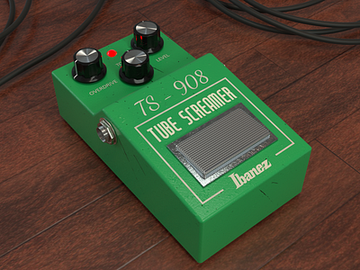 TS9 Tube screamer clone 3D render 3d cinema4d design effect guitar music octane ui vst