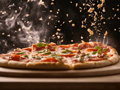 press to start Pizza animation branding graphic design logo motion graphics