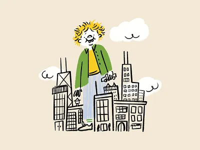 Big City Kid 🏙️ boy city design doodle funny illo illustration kid lol sketch toddler