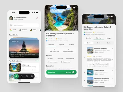 Wanderly - Travel mobile app adventure booking app clean culture design design trend destination figma guide mobile app modern tour tourism travel travel app travel budget traveling trip plan ui vacation