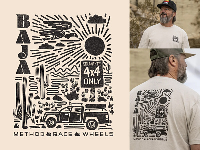 Method Race Wheels Baja Shirt baja buzzard cactus desert racing rims sun t-shirt truck vulture wheels