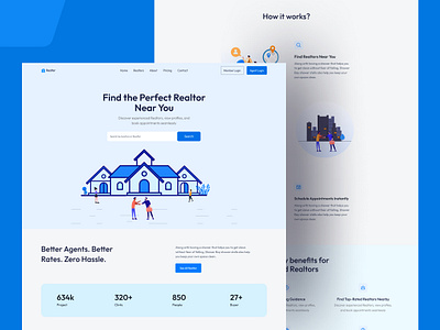 Realtor Website – Home Screen Design 3d animation app apps behance branding dashboard design dribbble graphic design icon illustration landing page logo motion graphics typography ui ux vector web