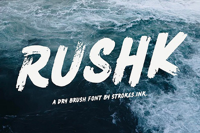 RUSHK - Dry Brush Font big bold design display fat font graffiti groovy illustration retro rough rushk dry brush font serif strong vintage