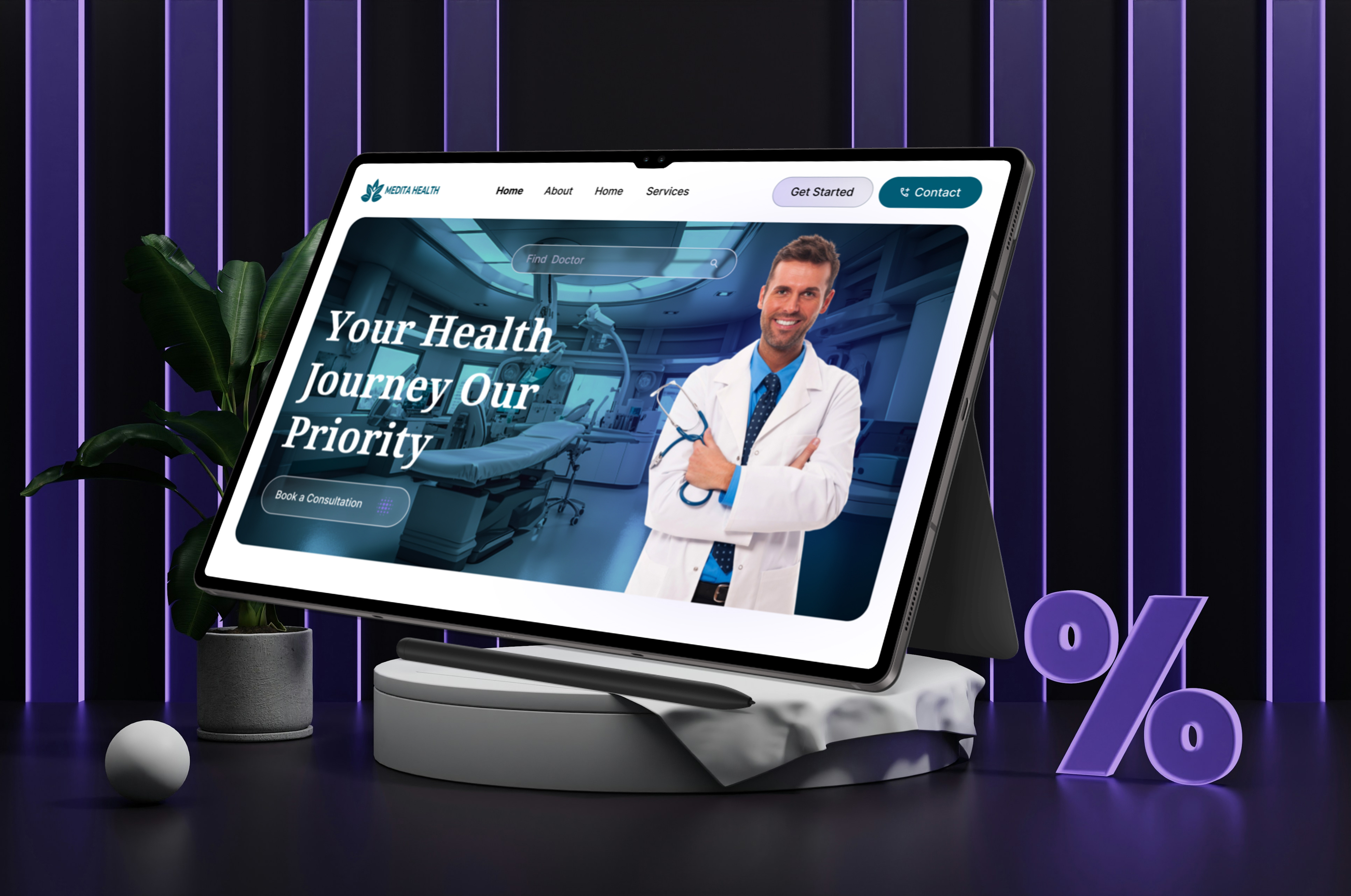 Example of Healthcare  Landing Page UI/UX Design