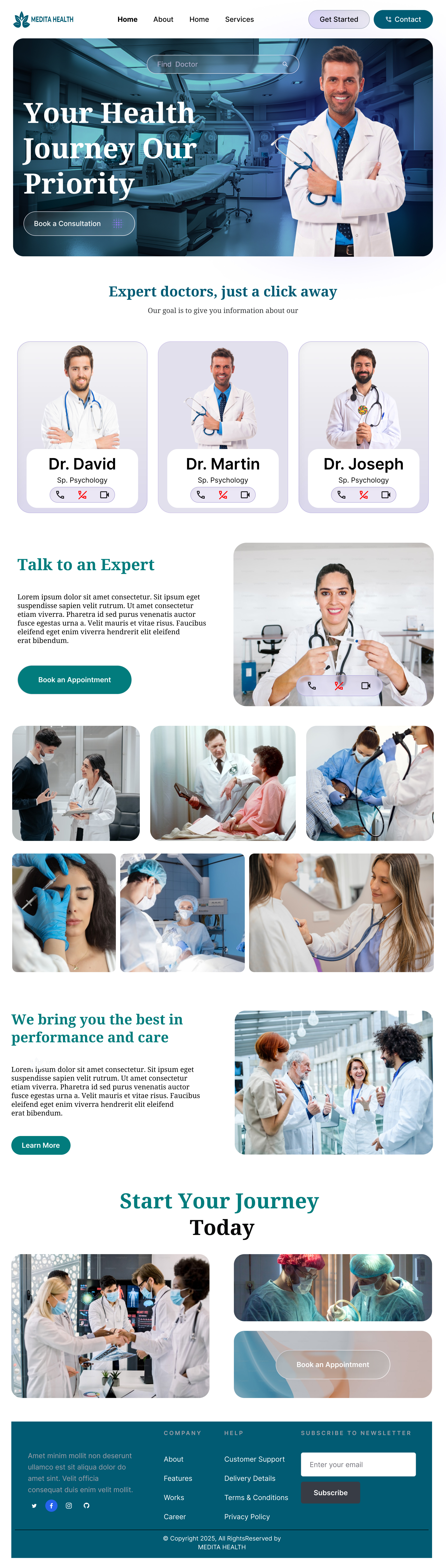 Example of Healthcare  Landing Page UI/UX Design