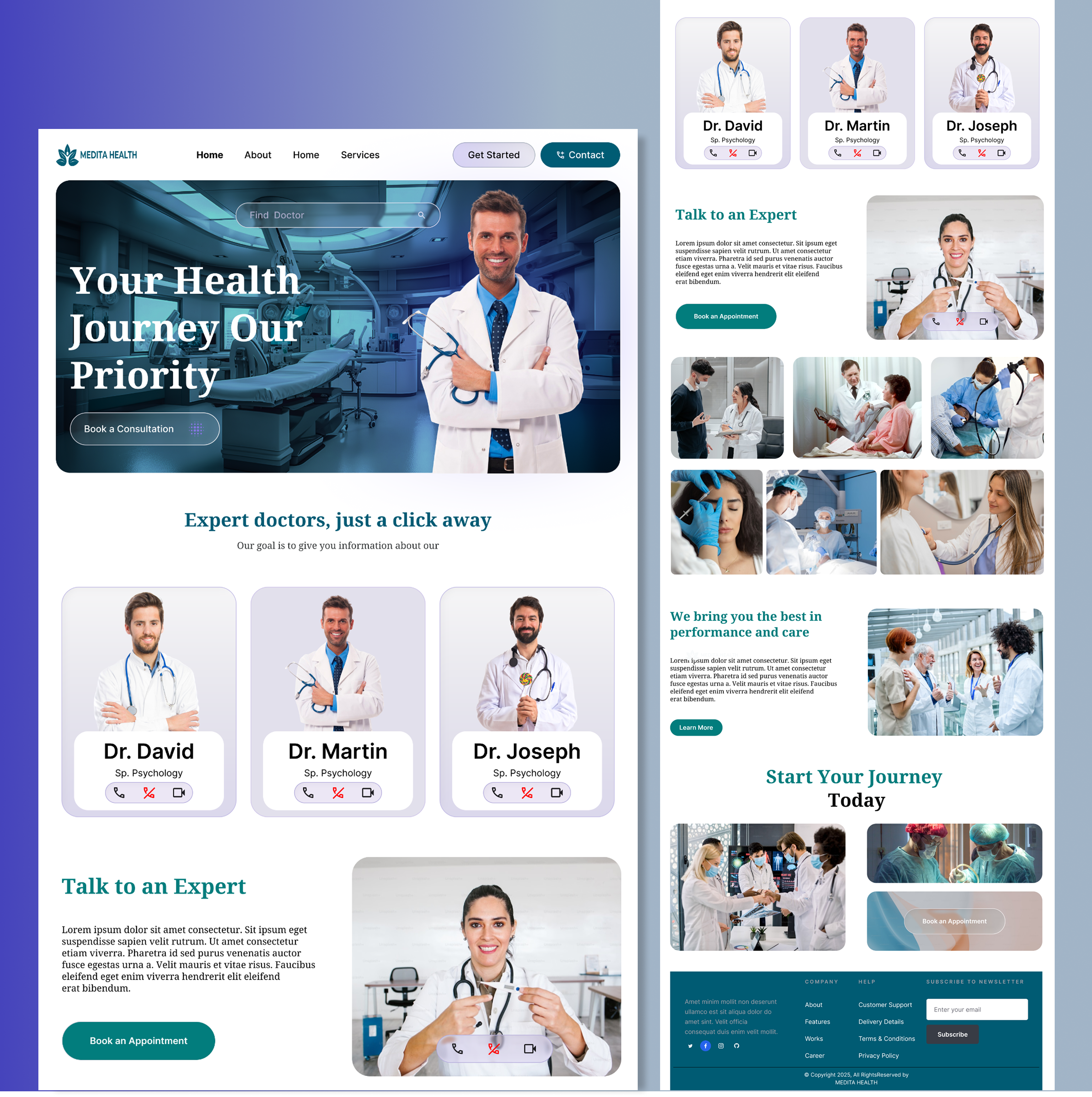 Example of Healthcare  Landing Page UI/UX Design