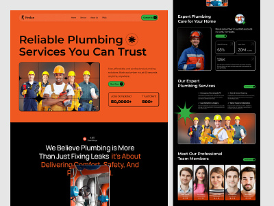 Reliable Plumbing Landing Page cleandesign homeservices landingpagedesign localbusiness plumberlandingpage plumbingservices servicewebsite uiux webdesign websitedesign