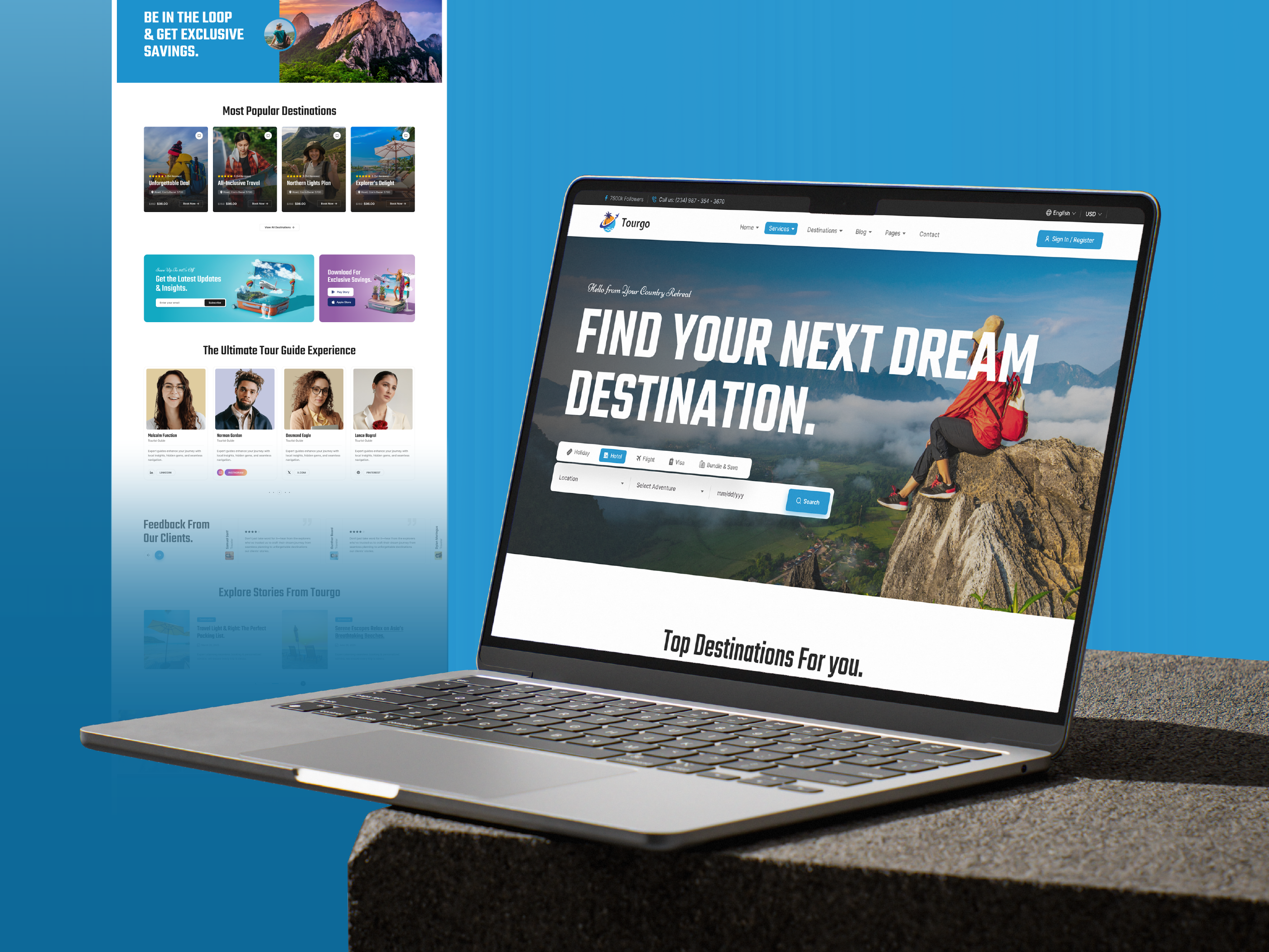 ✈️ Tourgo - Creative Travel Website Design graphic design luggage tourism tourist travel travel agency travel app travel web template travel website travel website design travel website development travelling ui ux