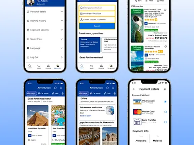 AdventureGo – Travel Booking App UI bookingapp hotelbooking mobileui travelapp travelui uxuidesign