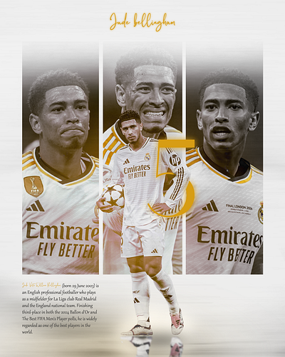 JUDE BELLINGHAM EVERYWHERE branding champions elague football graphic design instagram post jude bellingham laliga real madrid social media