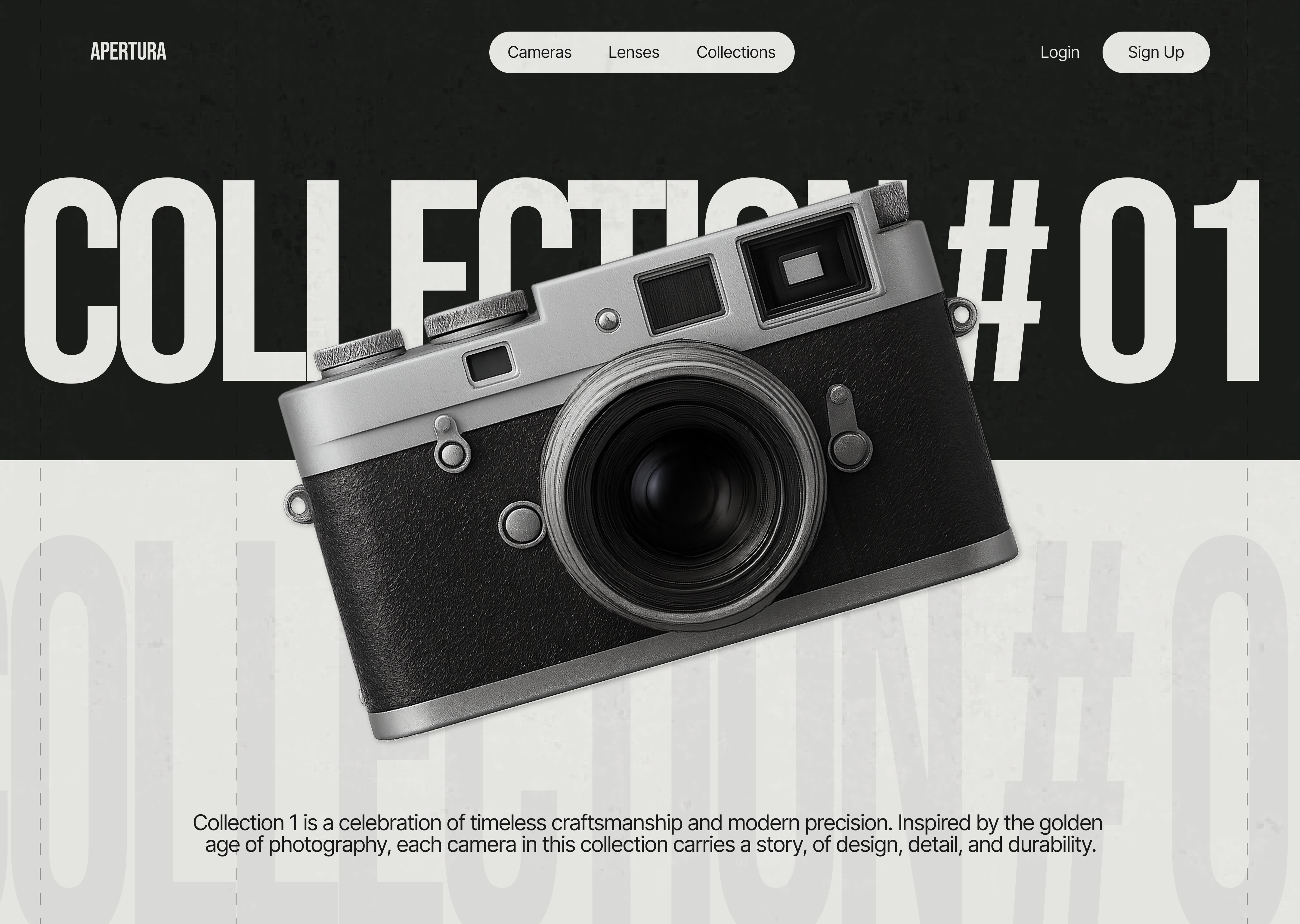 Apertura - Vintage Camera Landing Page Design landing page landing page design ui design uiux vintage camera vintage camera landing page web design
