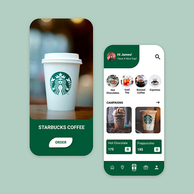 Starbucks App - UIDesignz app branding dashboard design graphic design illustration logo mobile app design ui ux