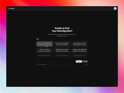 Search Mode — Discover Design Resources Instantly ai best dark mode design generate image graphic design input minimal prompting saas starting page ui ux web app
