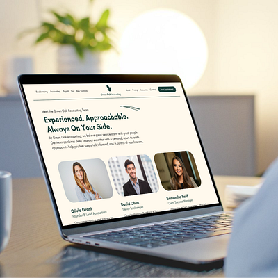 Accounting & Bookkeeping Team Page Mockup branding design graphic design ui web design website website design
