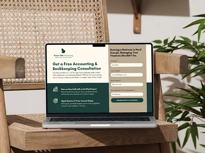 Accounting & Bookkeeping Inquiry Form Page Mockup branding design graphic design ui web design website website design