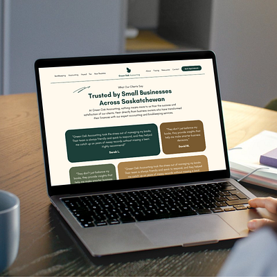 Accounting & Bookkeeping Testimonials Page Mockup branding design graphic design ui web design website website design