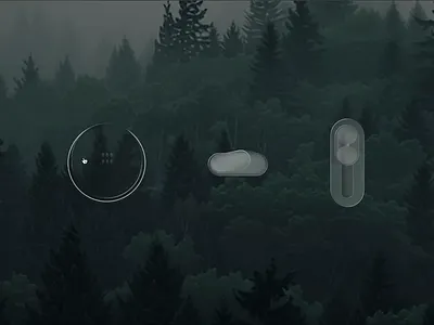 Liquid Glass UI Buttons & Switches ｜ Nature Meets Glass button figma interactive prototype interface liquid glass switch ui