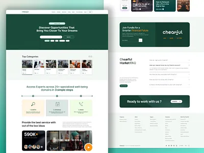 Chearful - Sell your skills agency branding clean design figma illustration job landing page ui uiux website website design