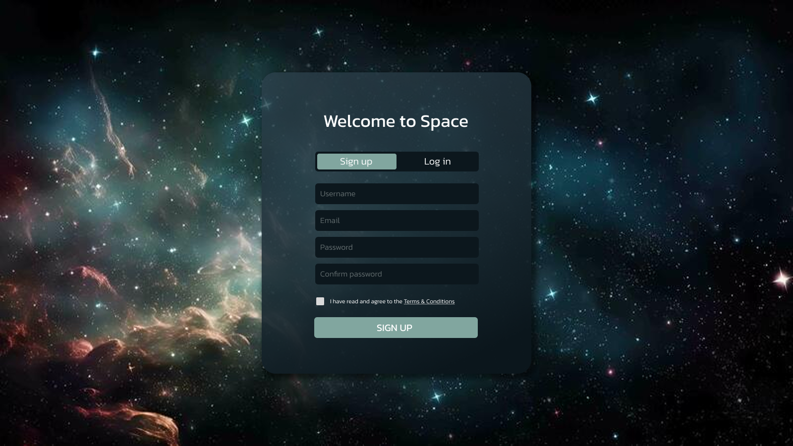 Daily UI Challenge - Sign in graphic design space ui user interface ux visual design