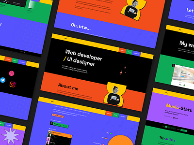 milovangudelj.com bright colors brutalist design web design