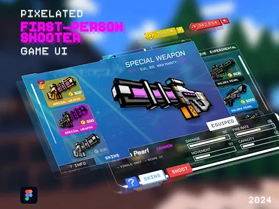 Pixelated FPS - Game UI figma game art game design game ui ui ui design