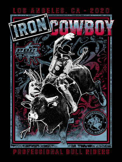 PBR Iron Cowboy '20 Event Tee branding design graphic design illustration logo vector