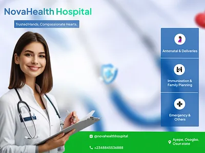 NOVAHEALTH HOSPITAL FLYER flyerdesign graphics design healthcare healthflyer uiux visualdesign
