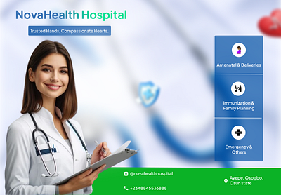 NOVAHEALTH HOSPITAL FLYER flyerdesign graphics design healthcare healthflyer uiux visualdesign